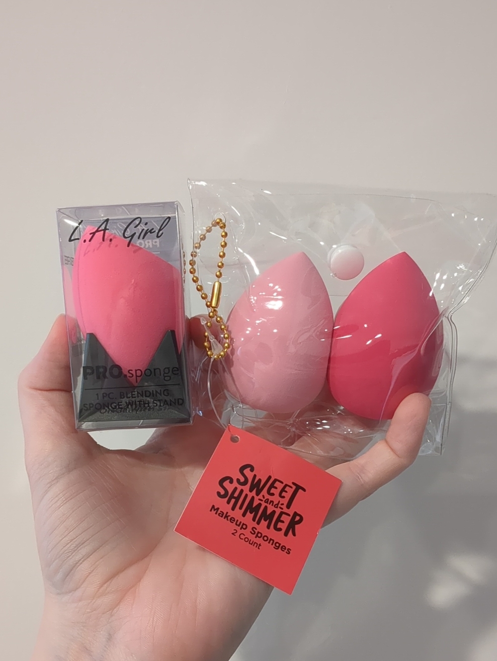 NWT L.A. Girl Pink Blending Sponge & Sweet Shimmer Pink Makeup Sponges